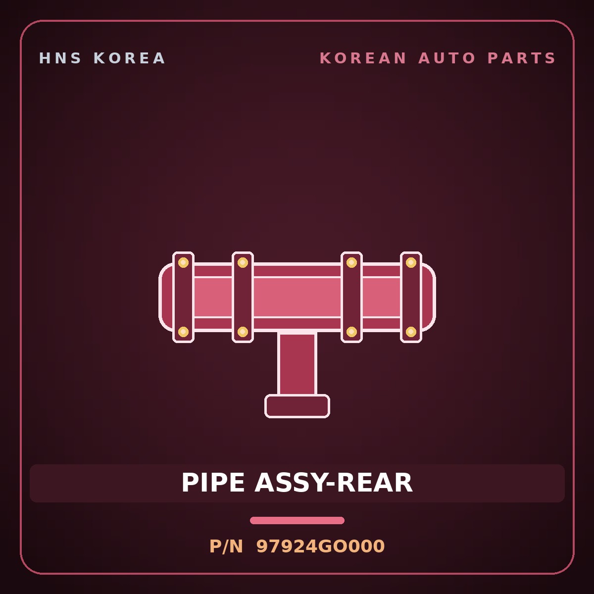 Genuine Mobis PIPE ASSY-REAR 97924GO000 for IONIQ 2024 HNS Parts Korea