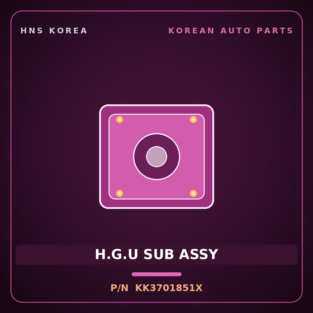 Genuine Mobis H.G.U SUB ASSY KK3701851X for Bongo 1996 HNS Parts Korea