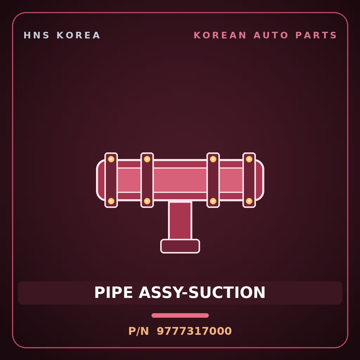 Genuine Mobis PIPE ASSY-SUCTION 9777317000 for Lavita 2001 HNS Parts Korea