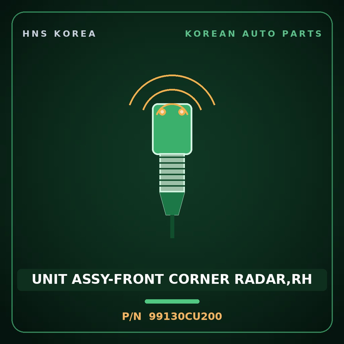 Genuine Mobis UNIT ASSY-FRONT CORNER RADAR,RH 99130CU200 for Genesis GV60 2021 HNS Parts Korea