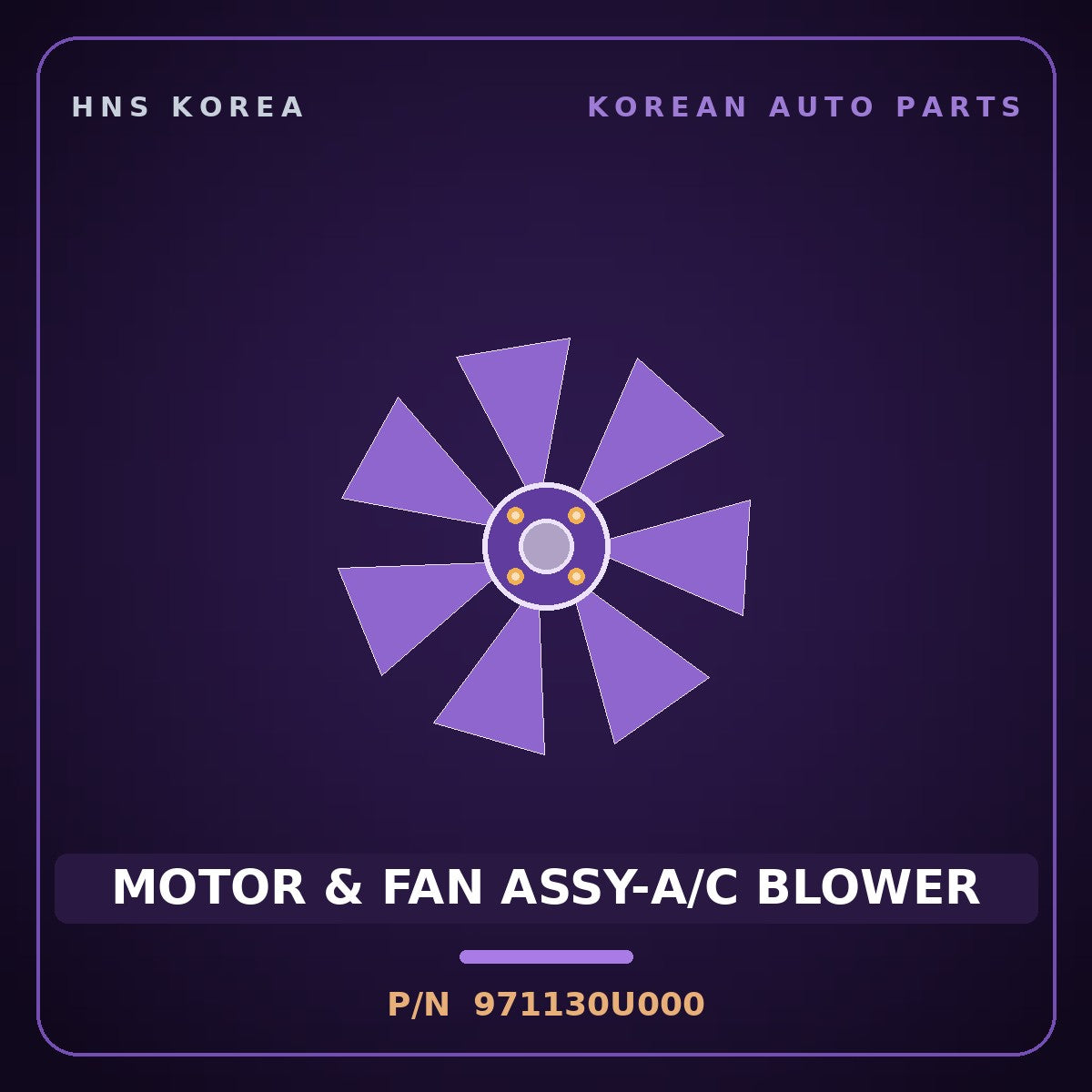Genuine Mobis MOTOR & FAN ASSY-A/C BLOWER 971130U000 for Ray 2011 HNS Parts Korea