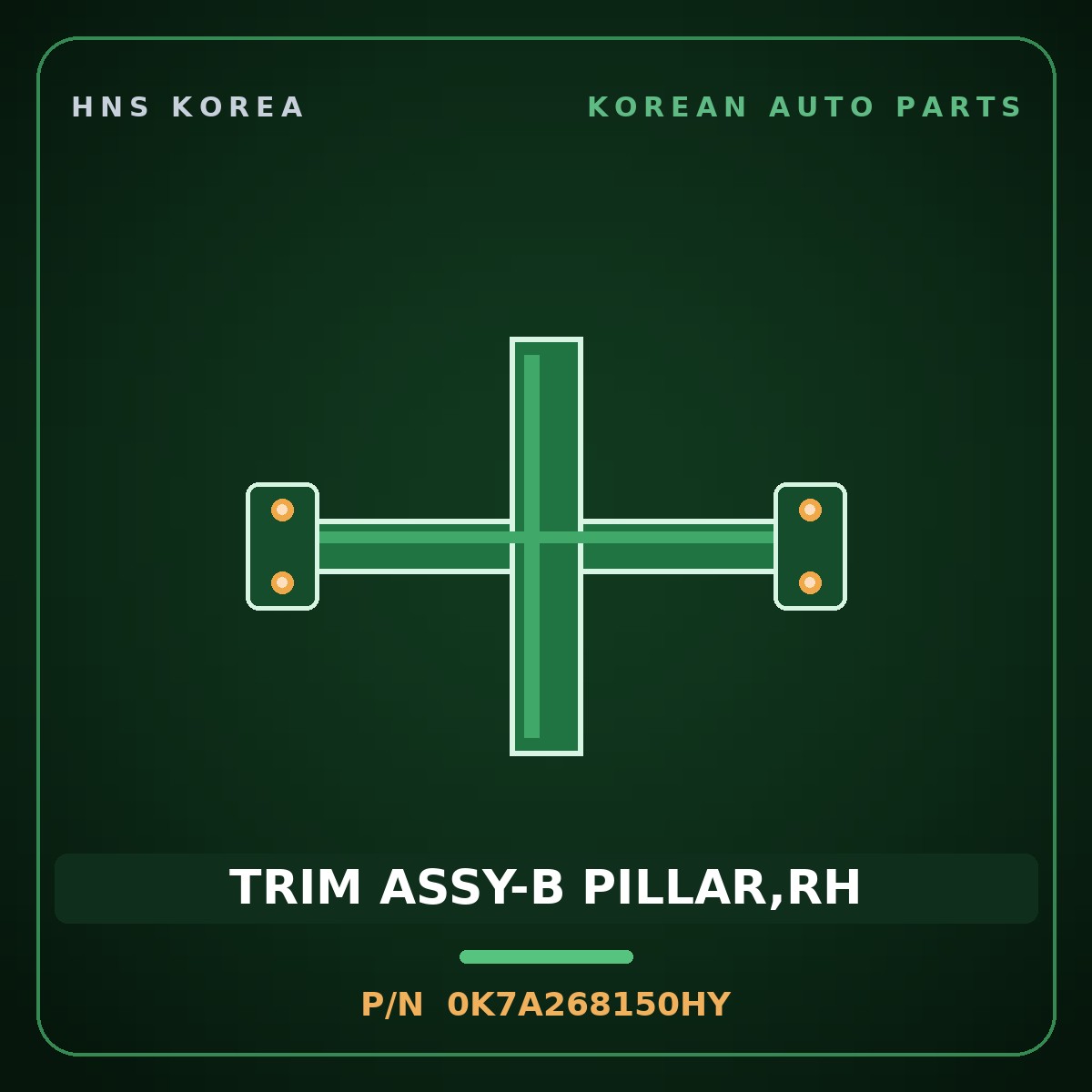 Genuine Mobis TRIM ASSY-B PILLAR,RH 0K7A268150HY for Bongo 1996 HNS Parts Korea