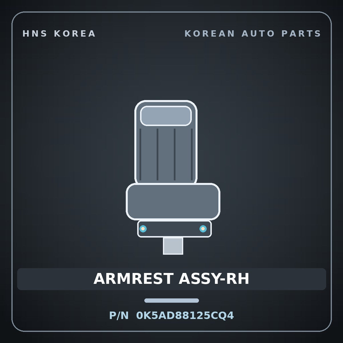 Genuine Mobis ARMREST ASSY-RH 0K5AD88125CQ4 for Carnival 1998 HNS Parts Korea