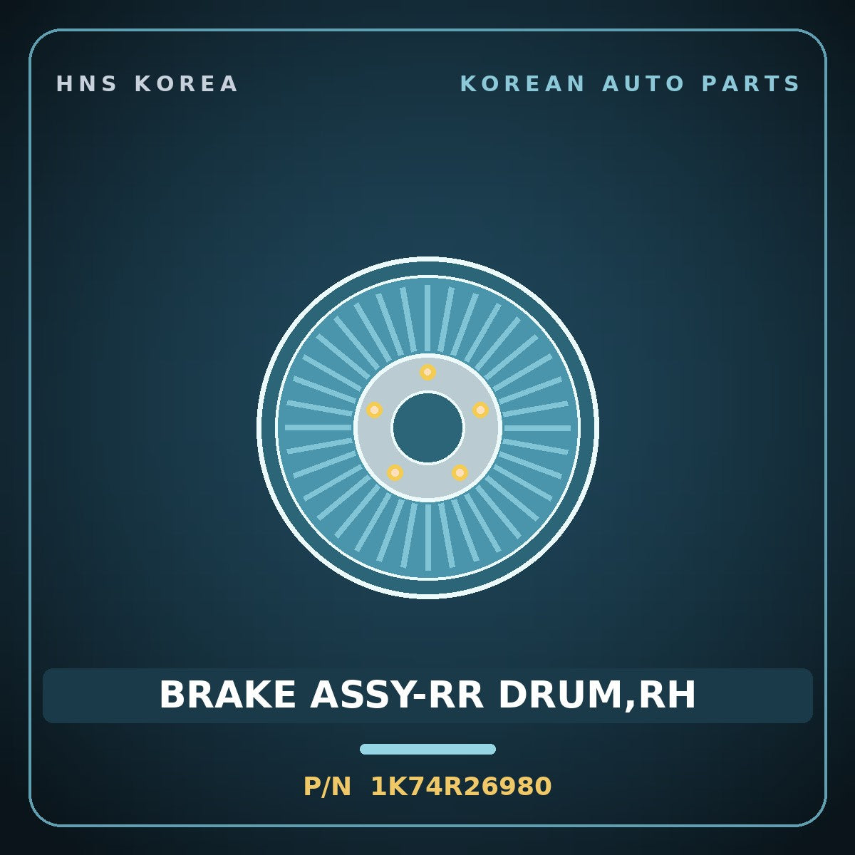 Genuine Mobis BRAKE ASSY-RR DRUM,RH 1K74R26980 for Bongo 1996 HNS Parts Korea