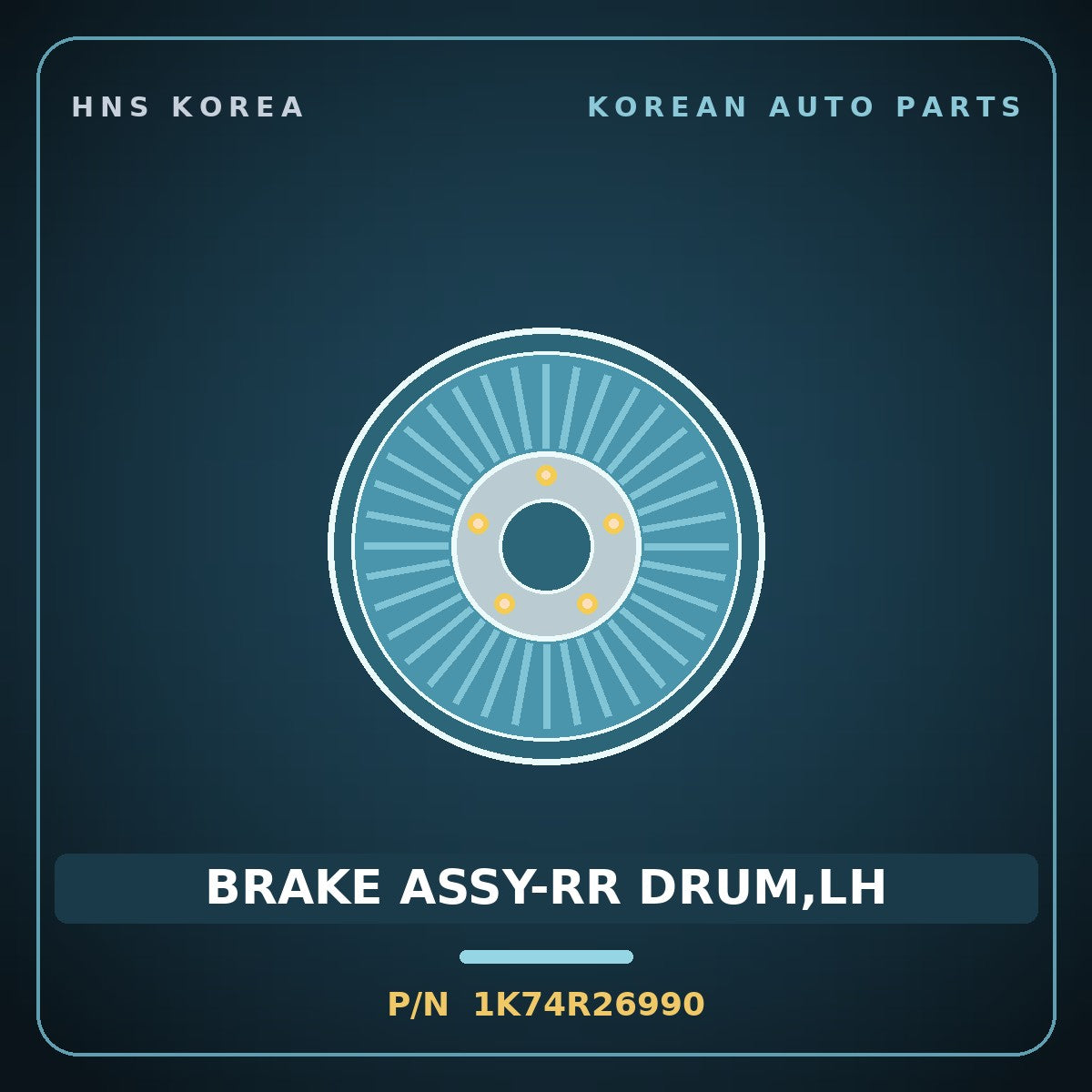 Genuine Mobis BRAKE ASSY-RR DRUM,LH 1K74R26990 for Bongo 1996 HNS Parts Korea