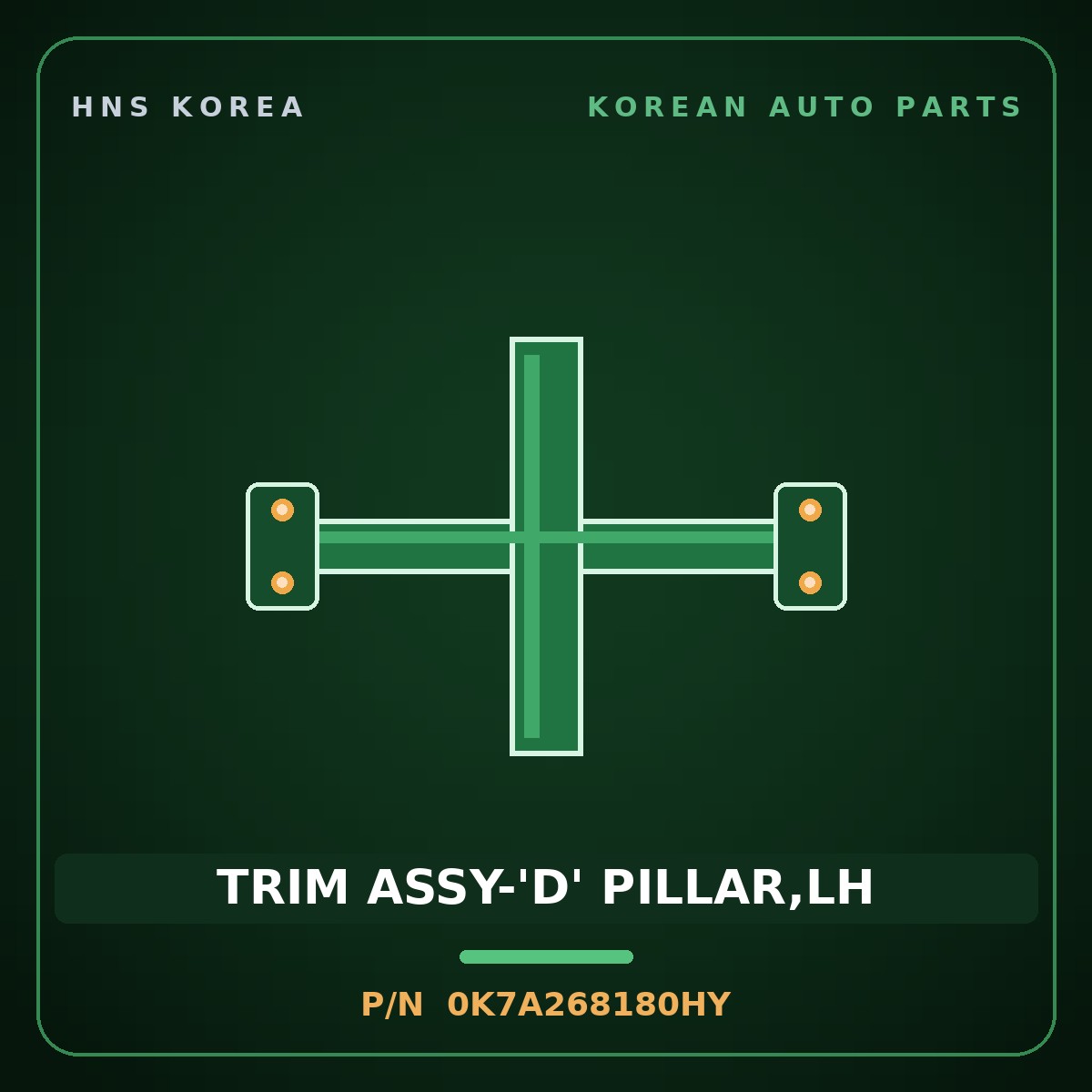 Genuine Mobis TRIM ASSY-'D' PILLAR,LH 0K7A268180HY for Bongo 1996 HNS Parts Korea