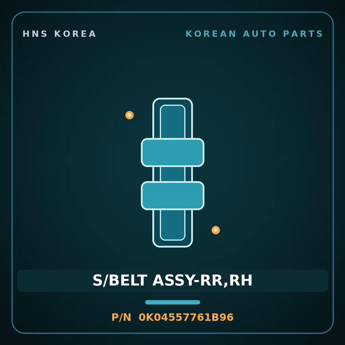 Genuine Mobis S/BELT ASSY-RR,RH 0K04557761B96 for Sportage 2000 HNS Parts Korea