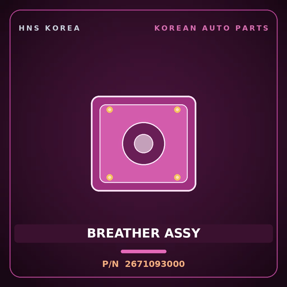 Genuine Mobis BREATHER ASSY 2671093000 for 5-Ton Truck 1997 HNS Parts Korea