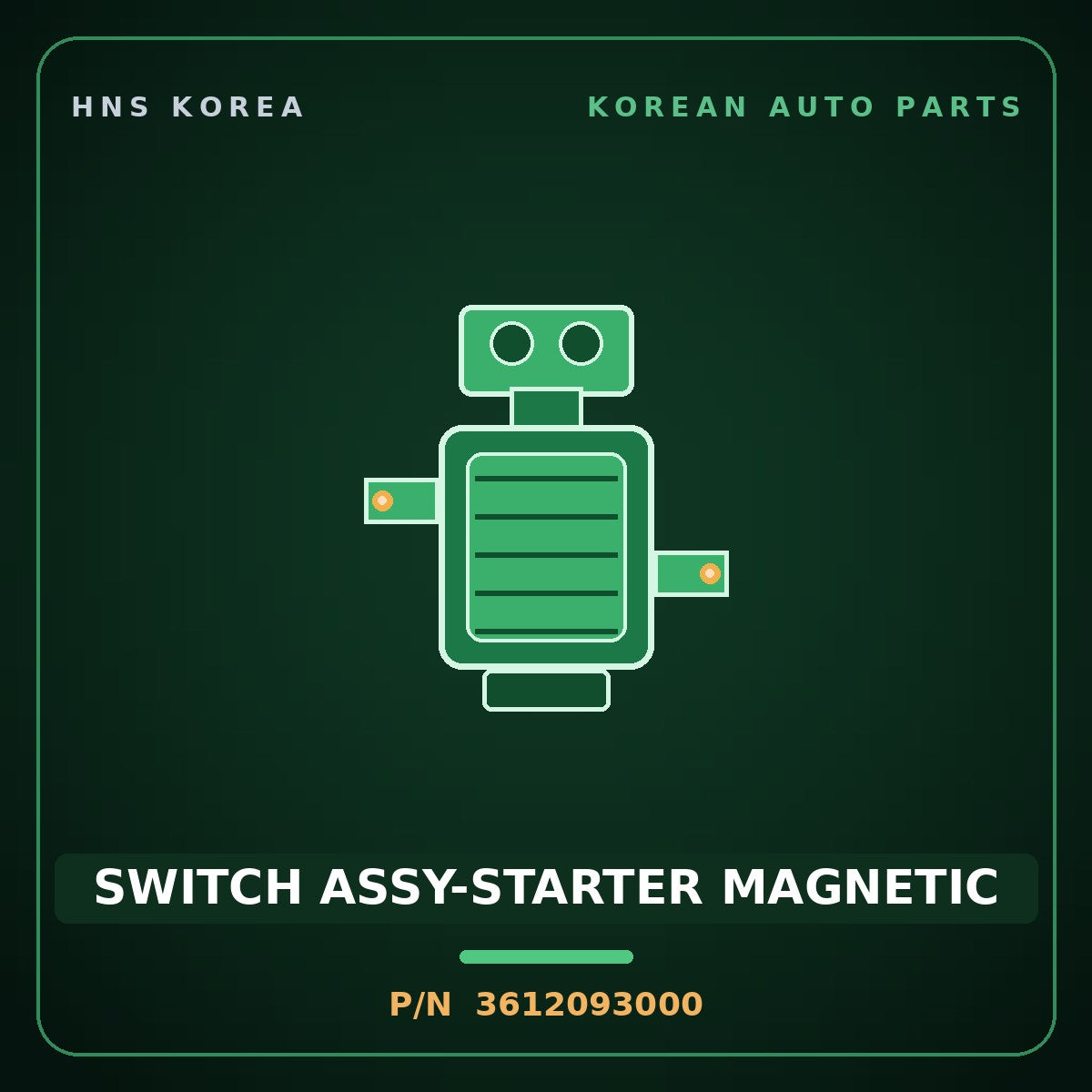 Genuine Mobis SWITCH ASSY-STARTER MAGNETIC 3612093000 for 5-Ton Truck 1997 HNS Parts Korea