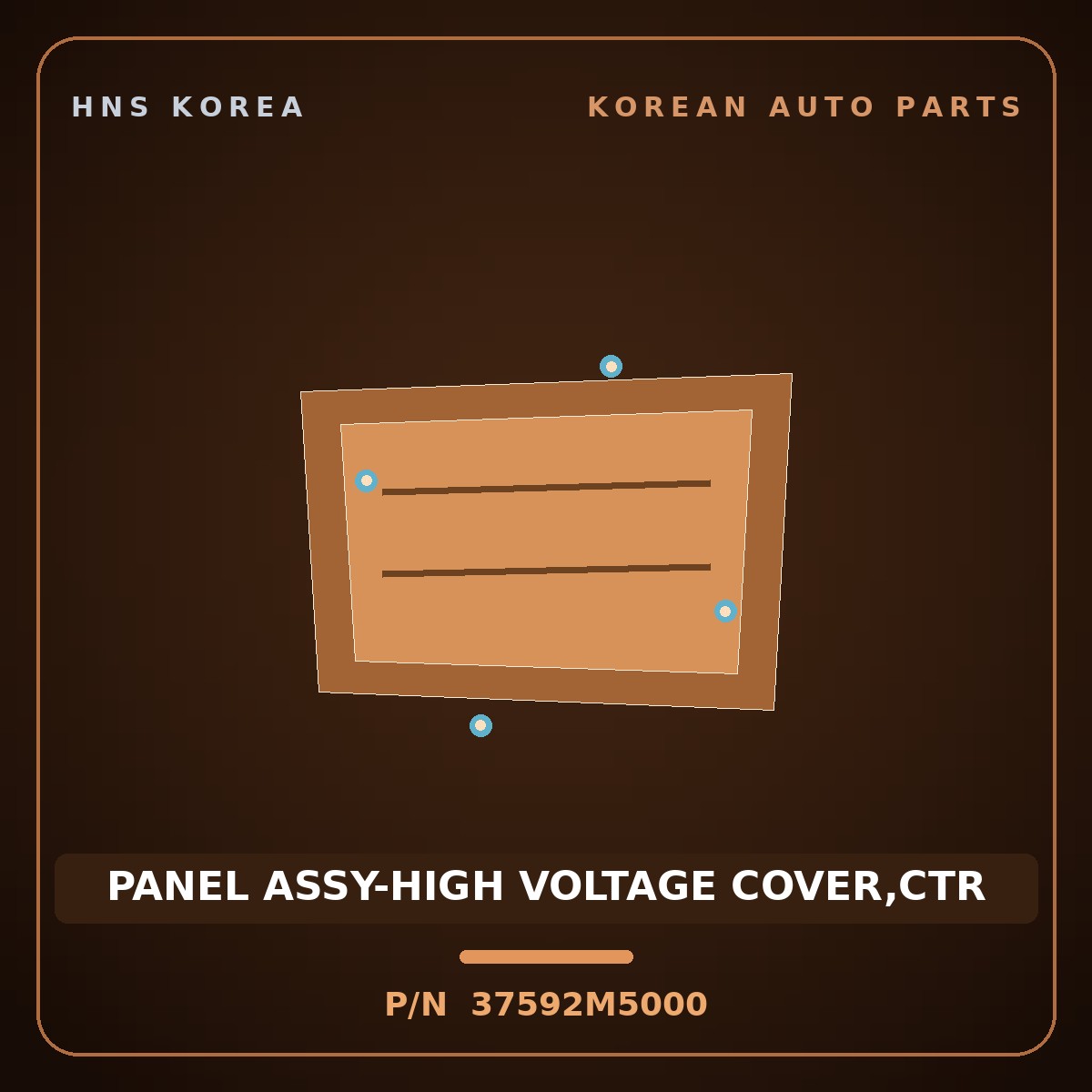 Genuine Mobis PANEL ASSY-HIGH VOLTAGE COVER,CTR 37592M5000 for Nexo 2018 HNS Parts Korea
