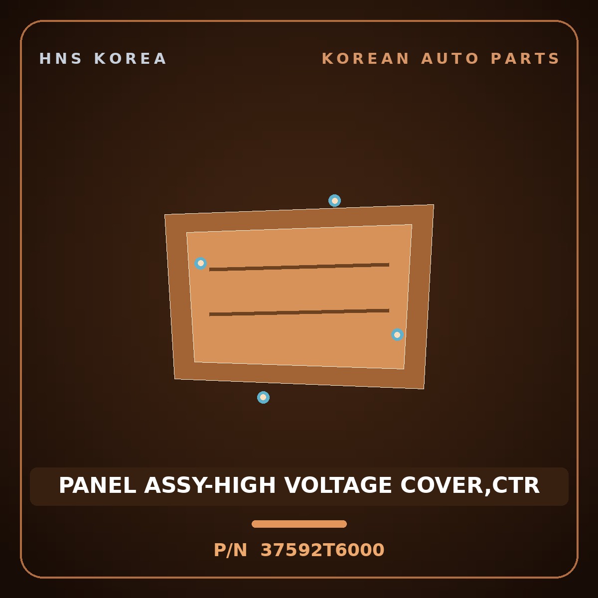 Genuine Mobis PANEL ASSY-HIGH VOLTAGE COVER,CTR 37592T6000 for Genesis GV80 2024 HNS Parts Korea