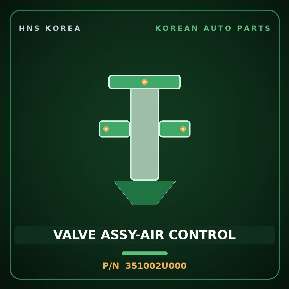 Genuine Mobis VALVE ASSY-AIR CONTROL 351002U000 for Kona 2018 HNS Parts Korea