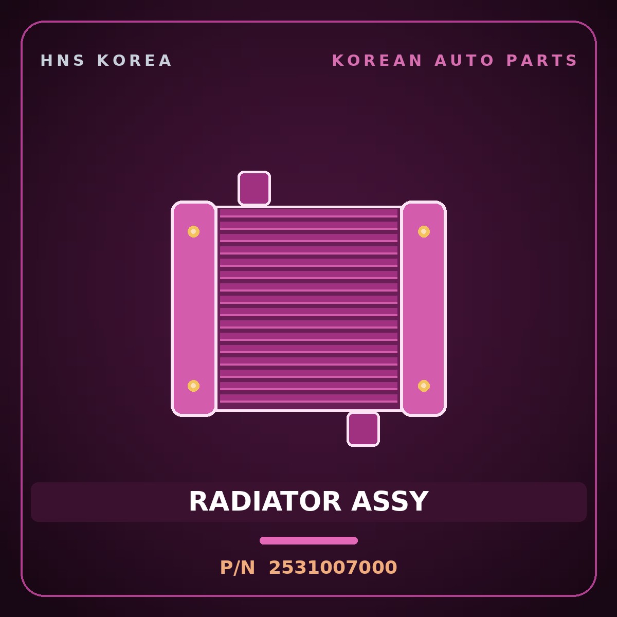 Genuine Mobis RADIATOR ASSY 2531007000 for Morning 2004 HNS Parts Korea