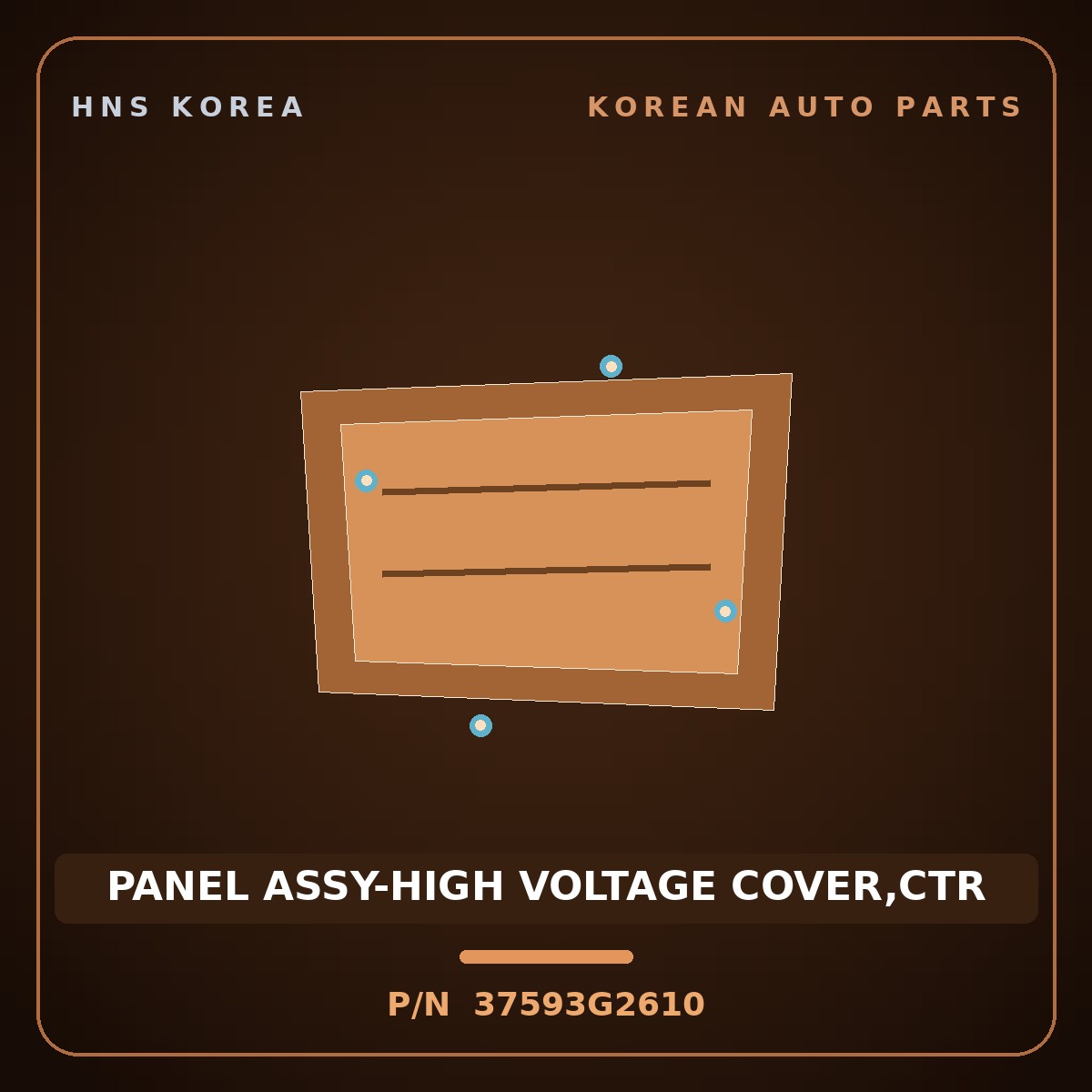 Genuine Mobis PANEL ASSY-HIGH VOLTAGE COVER,CTR 37593G2610 for IONIQ 2016 HNS Parts Korea