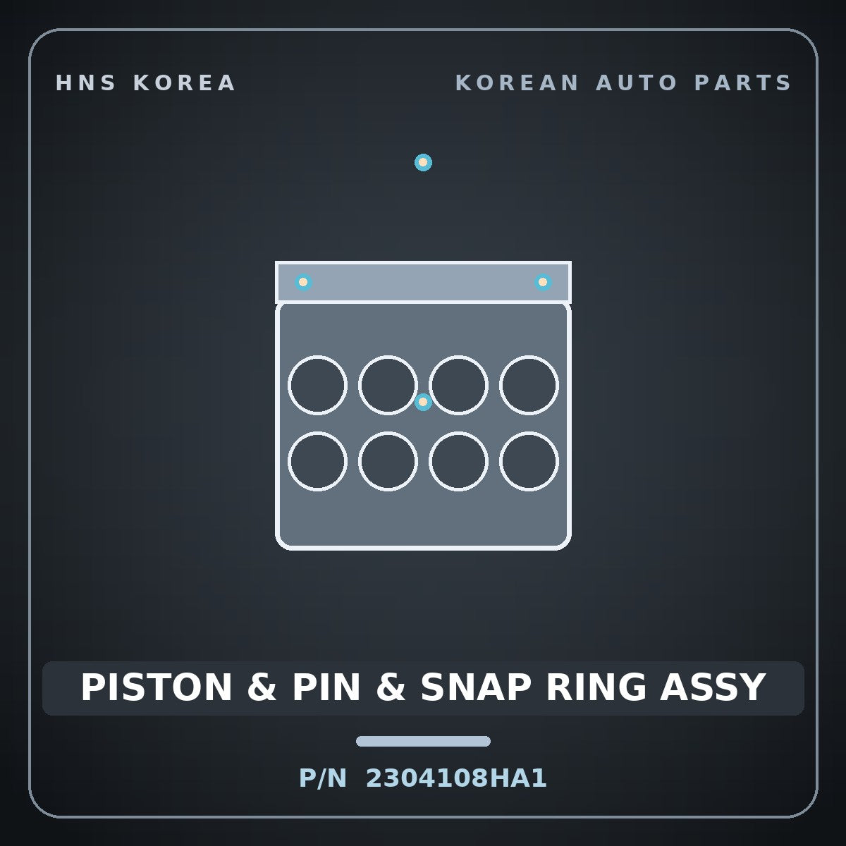 Genuine Mobis PISTON & PIN & SNAP RING ASSY 2304108HA1 for Kona 2021 HNS Parts Korea