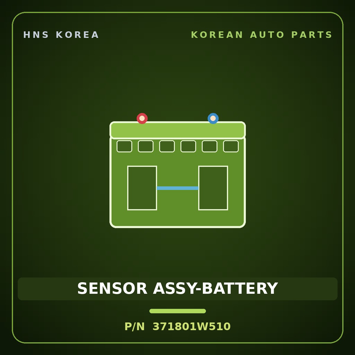 Genuine Mobis SENSOR ASSY-BATTERY 371801W510 for Pride 2015 HNS Parts Korea