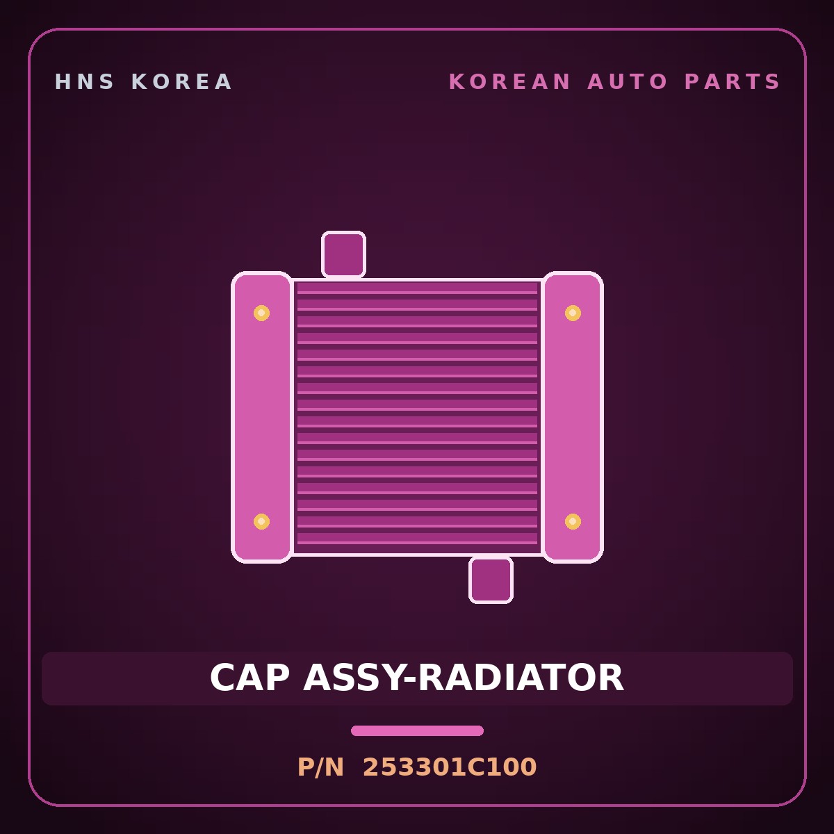 Genuine Mobis CAP ASSY-RADIATOR 253301C100 for Click 2002 HNS Parts Korea