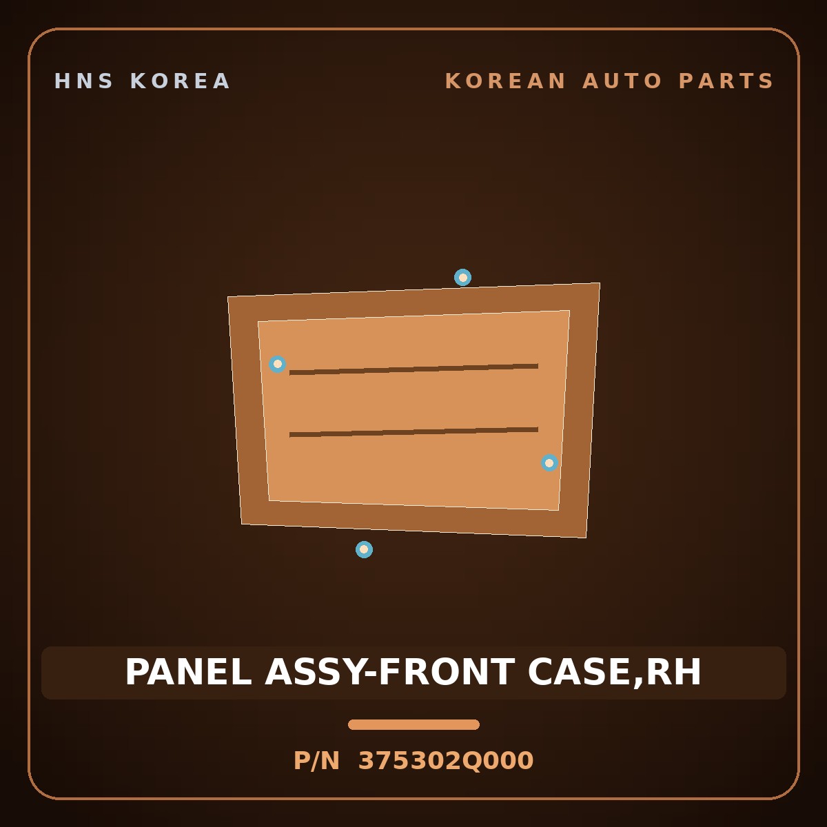 Genuine Mobis PANEL ASSY-FRONT CASE,RH 375302Q000 for Avante 2009 HNS Parts Korea