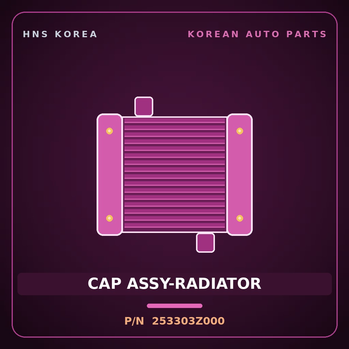 Genuine Mobis CAP ASSY-RADIATOR 253303Z000 for Accent 2005 HNS Parts Korea