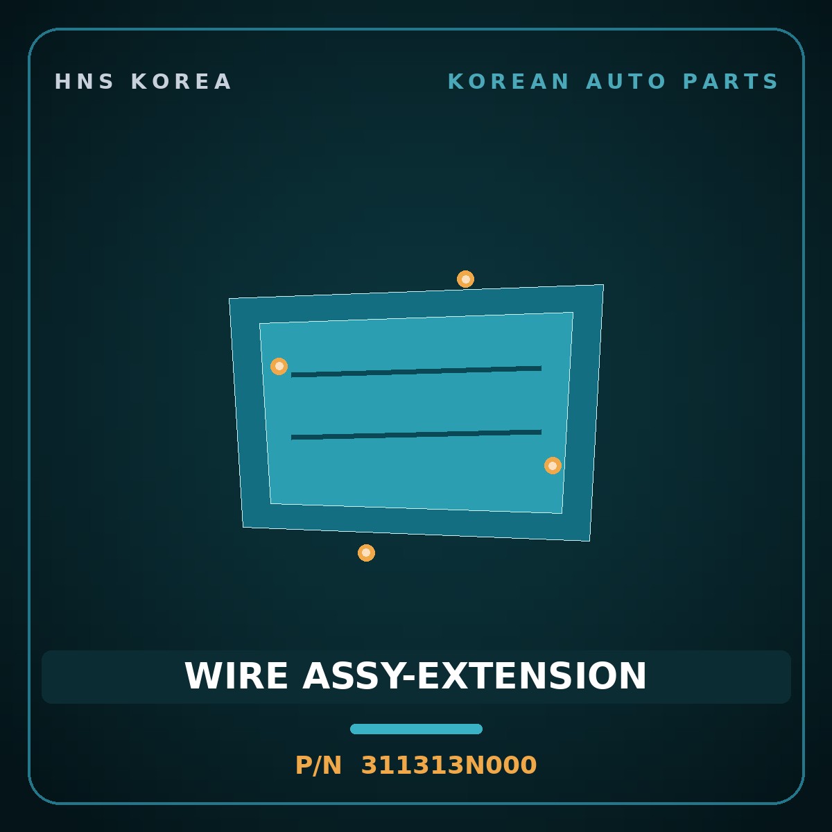 Genuine Mobis WIRE ASSY-EXTENSION 311313N000 for Equus 2008 HNS Parts Korea