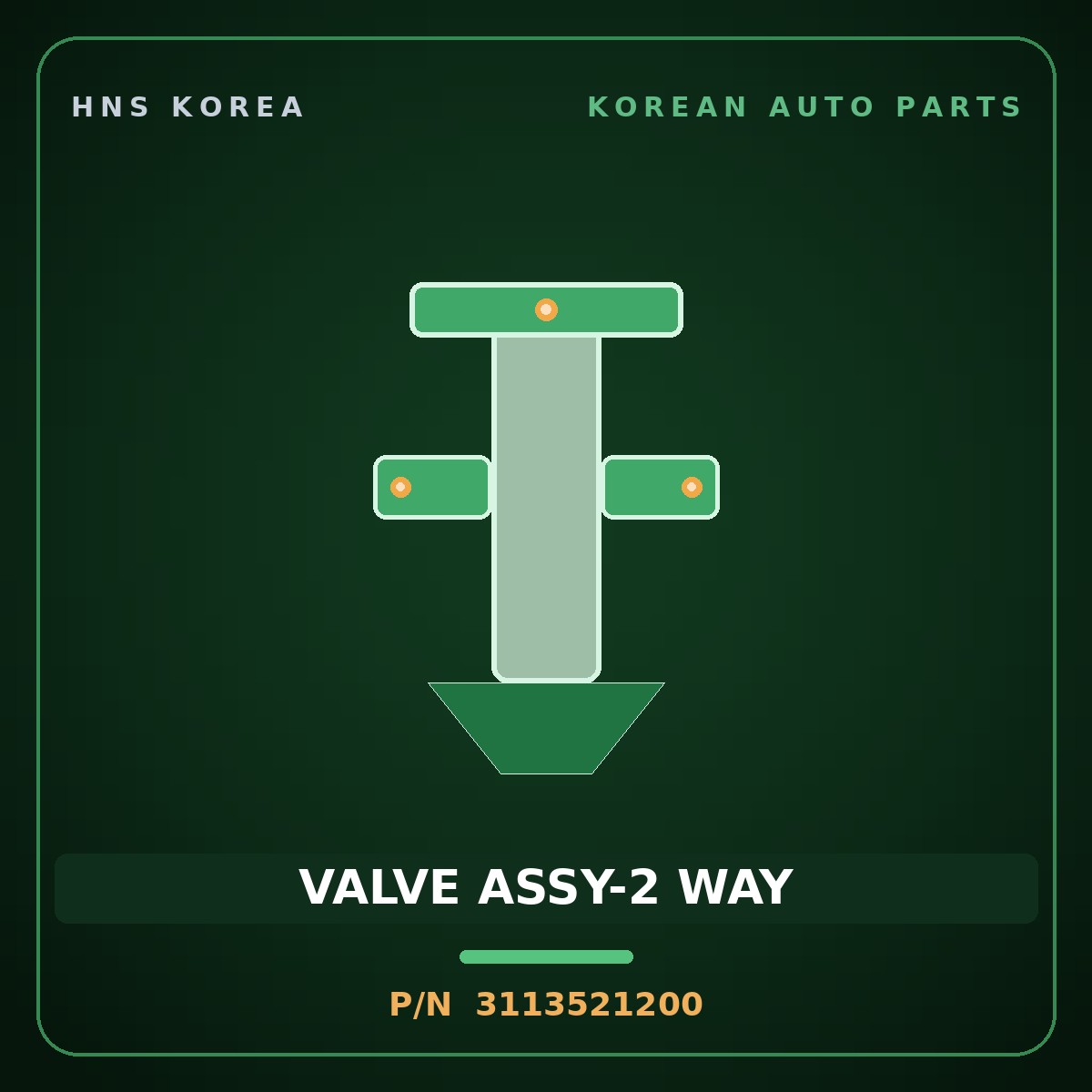 Genuine Mobis VALVE ASSY-2 WAY 3113521200 for 11-Ton Truck 1995 HNS Parts Korea