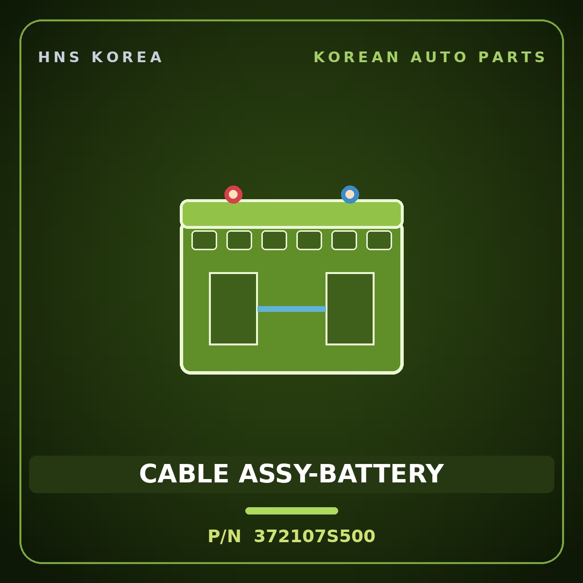 Genuine Mobis CABLE ASSY-BATTERY 372107S500 for Trago 2013 HNS Parts Korea