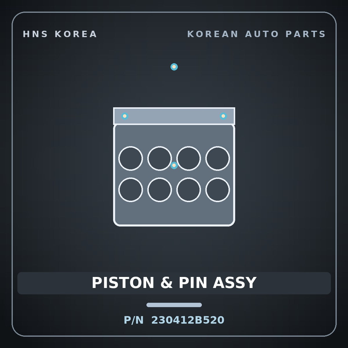 Genuine Mobis PISTON & PIN ASSY 230412B520 for Avante 2009 HNS Parts Korea