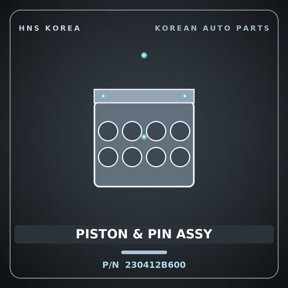 Genuine Mobis PISTON & PIN ASSY 230412B600 for Accent 2008 HNS Parts Korea