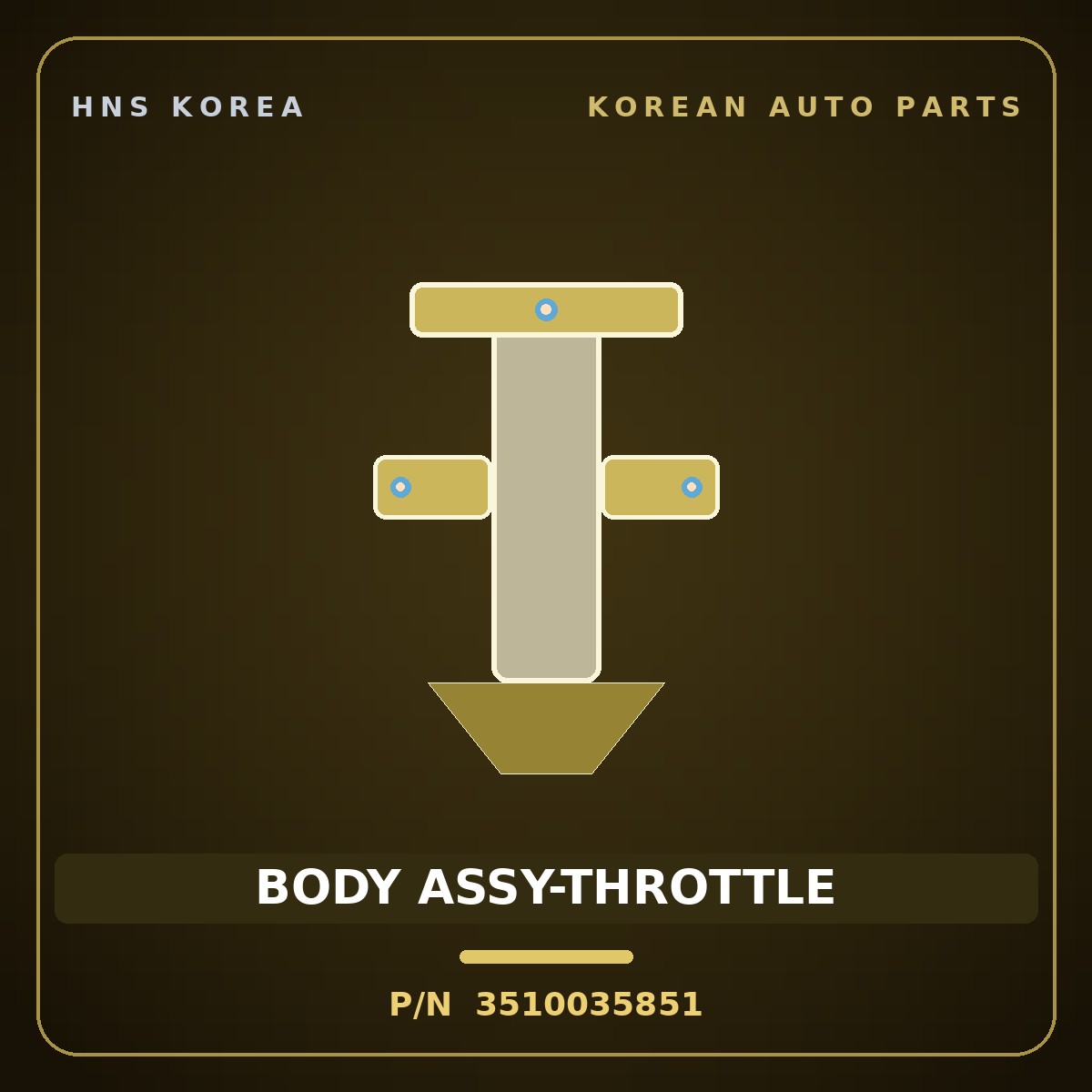 Genuine Mobis BODY ASSY-THROTTLE 3510035851 for Dynasty 1992 HNS Parts Korea