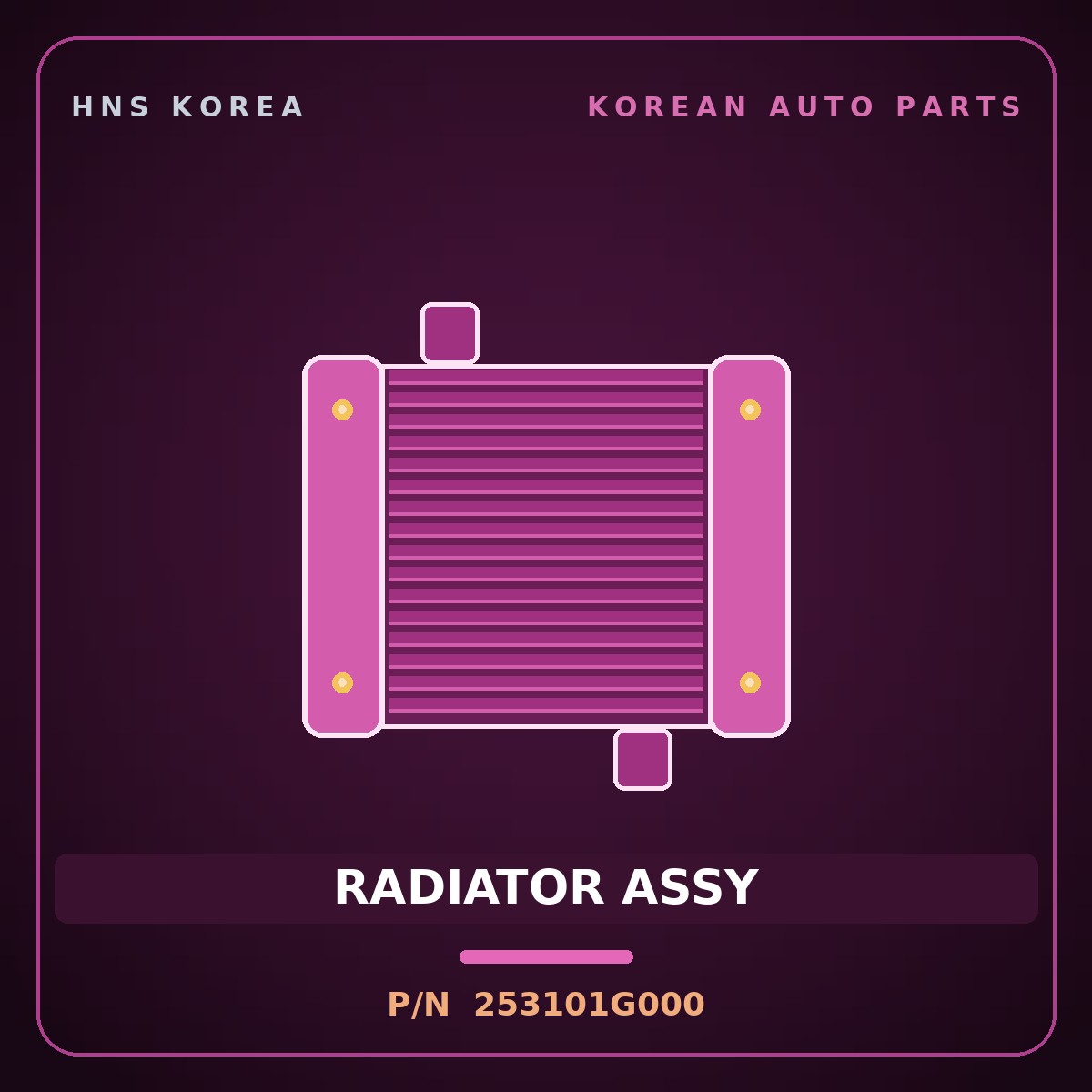 Genuine Mobis RADIATOR ASSY 253101G000 for Pride 2005 HNS Parts Korea