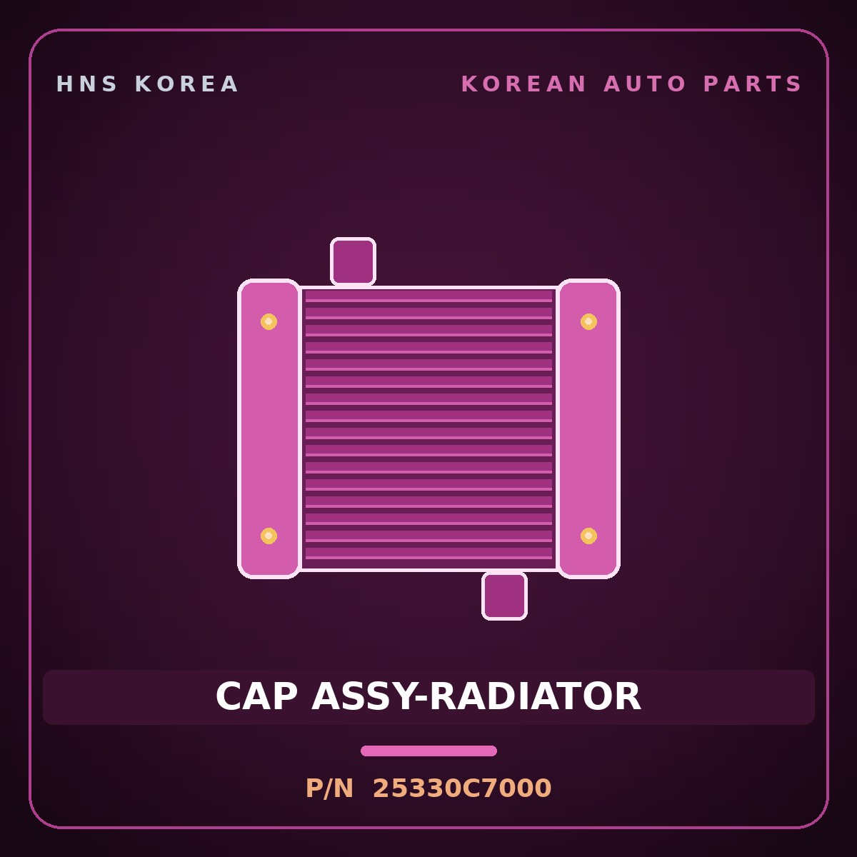 Genuine Mobis CAP ASSY-RADIATOR 25330C7000 for Casper 2015 HNS Parts Korea