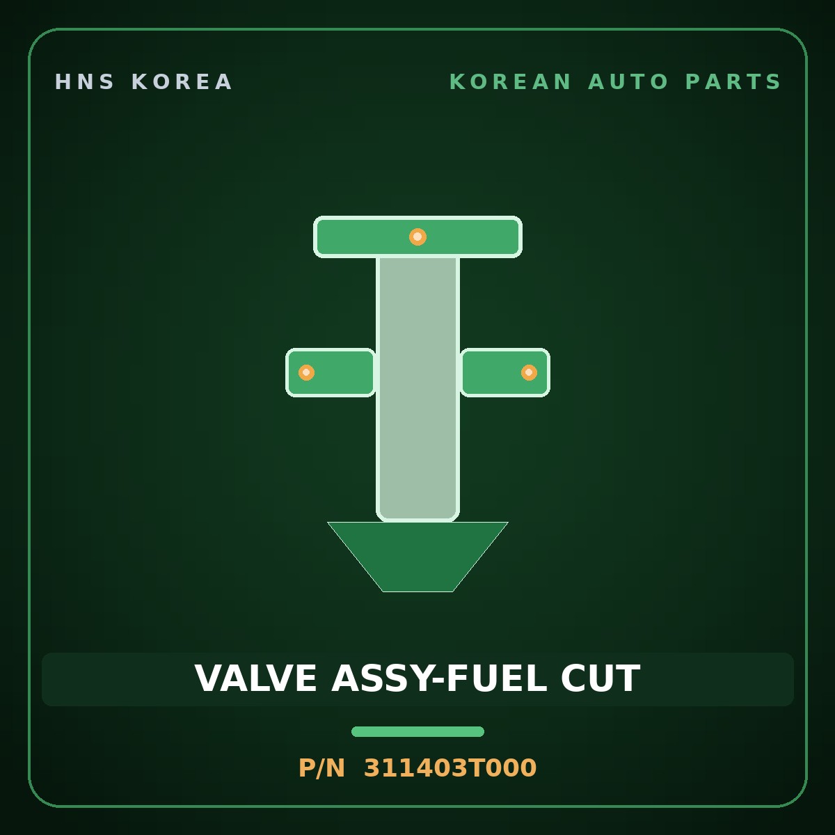 Genuine Mobis VALVE ASSY-FUEL CUT 311403T000 for Equus 2013 HNS Parts Korea