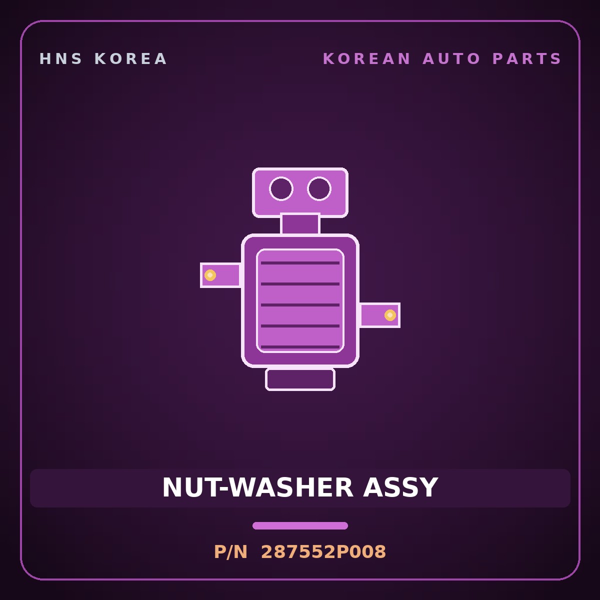 Genuine Mobis NUT-WASHER ASSY 287552P008 for G70 2012 HNS Parts Korea