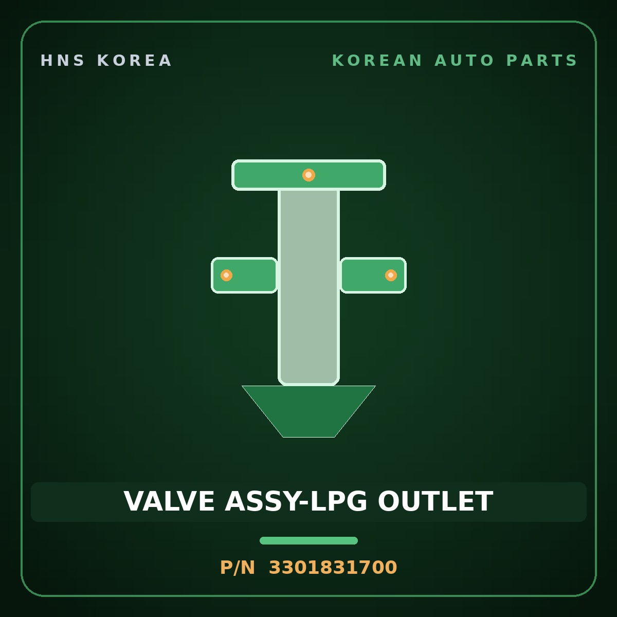 Genuine Mobis VALVE ASSY-LPG OUTLET 3301831700 for Atos 1990 HNS Parts Korea