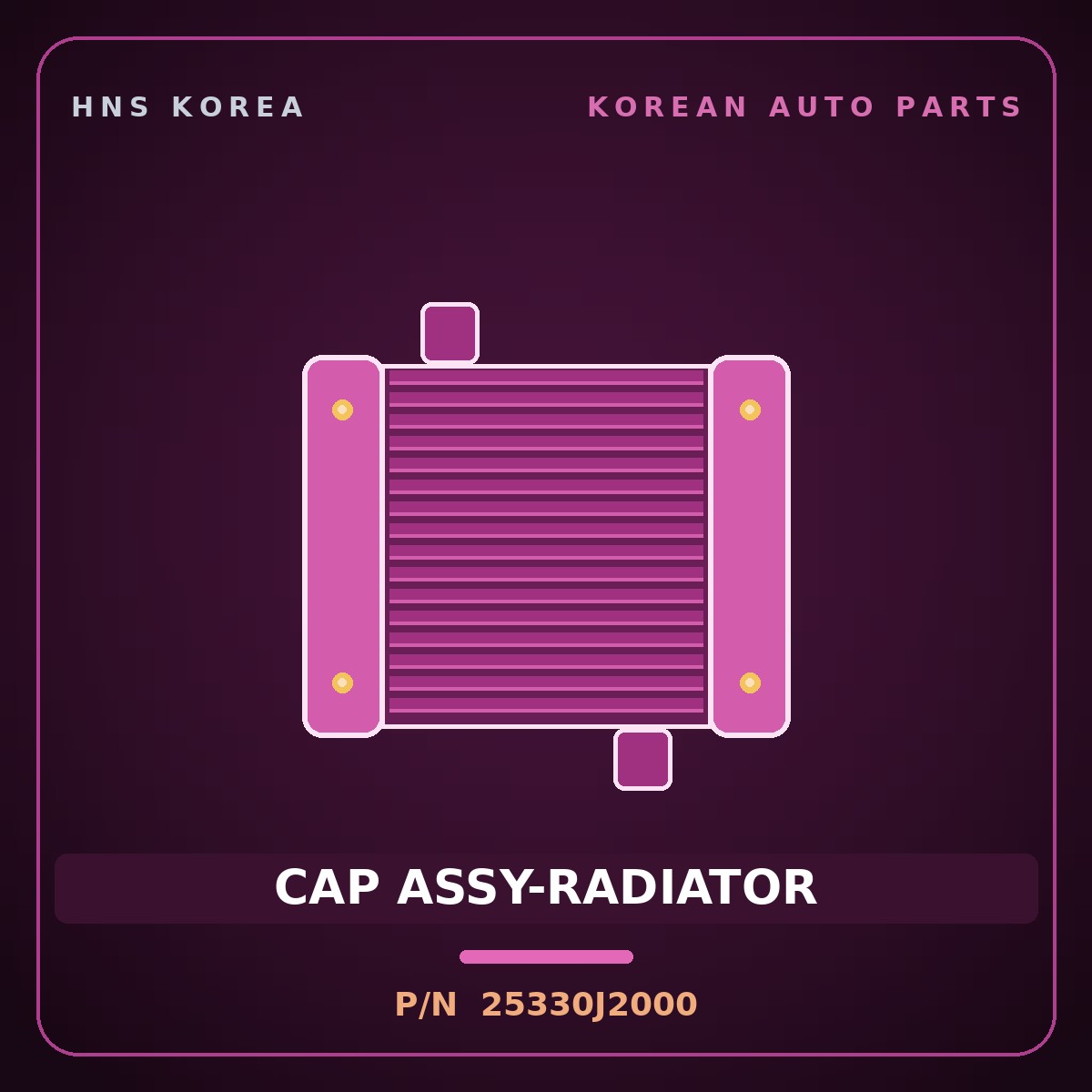 Genuine Mobis CAP ASSY-RADIATOR 25330J2000 for IONIQ 2019 HNS Parts Korea