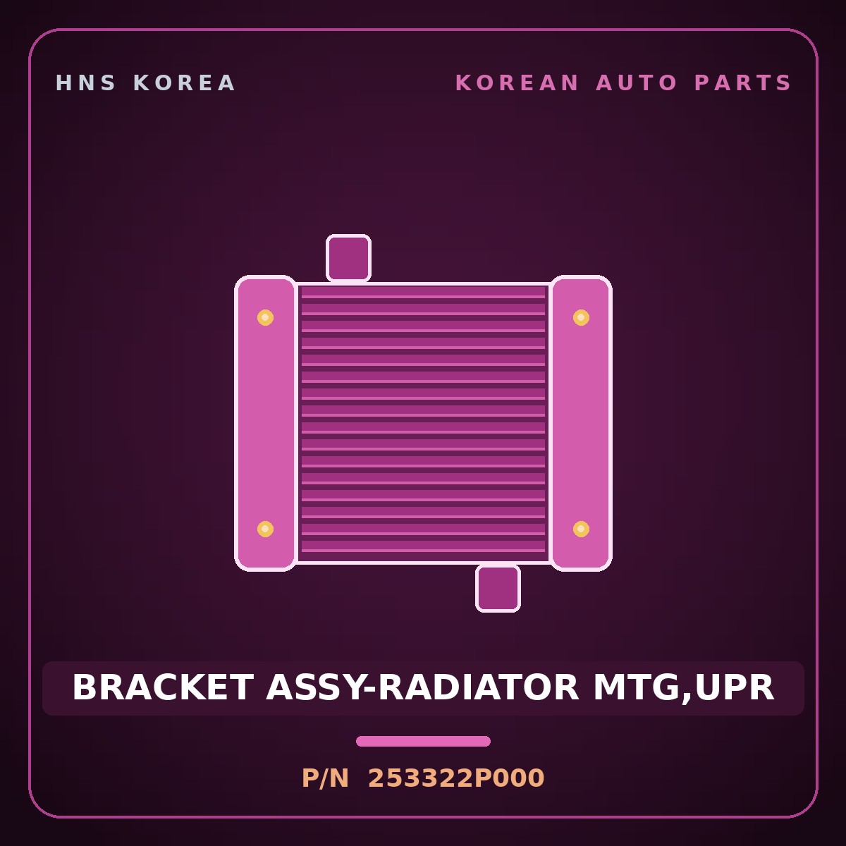 Genuine Mobis BRACKET ASSY-RADIATOR MTG,UPR 253322P000 for Sorento 2009 HNS Parts Korea