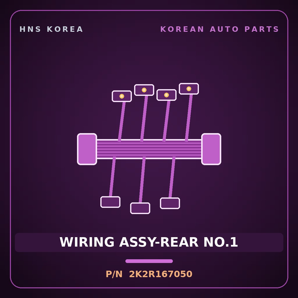 Genuine Mobis WIRING ASSY-REAR NO.1 2K2R167050 for Cerato 2000 HNS Parts Korea