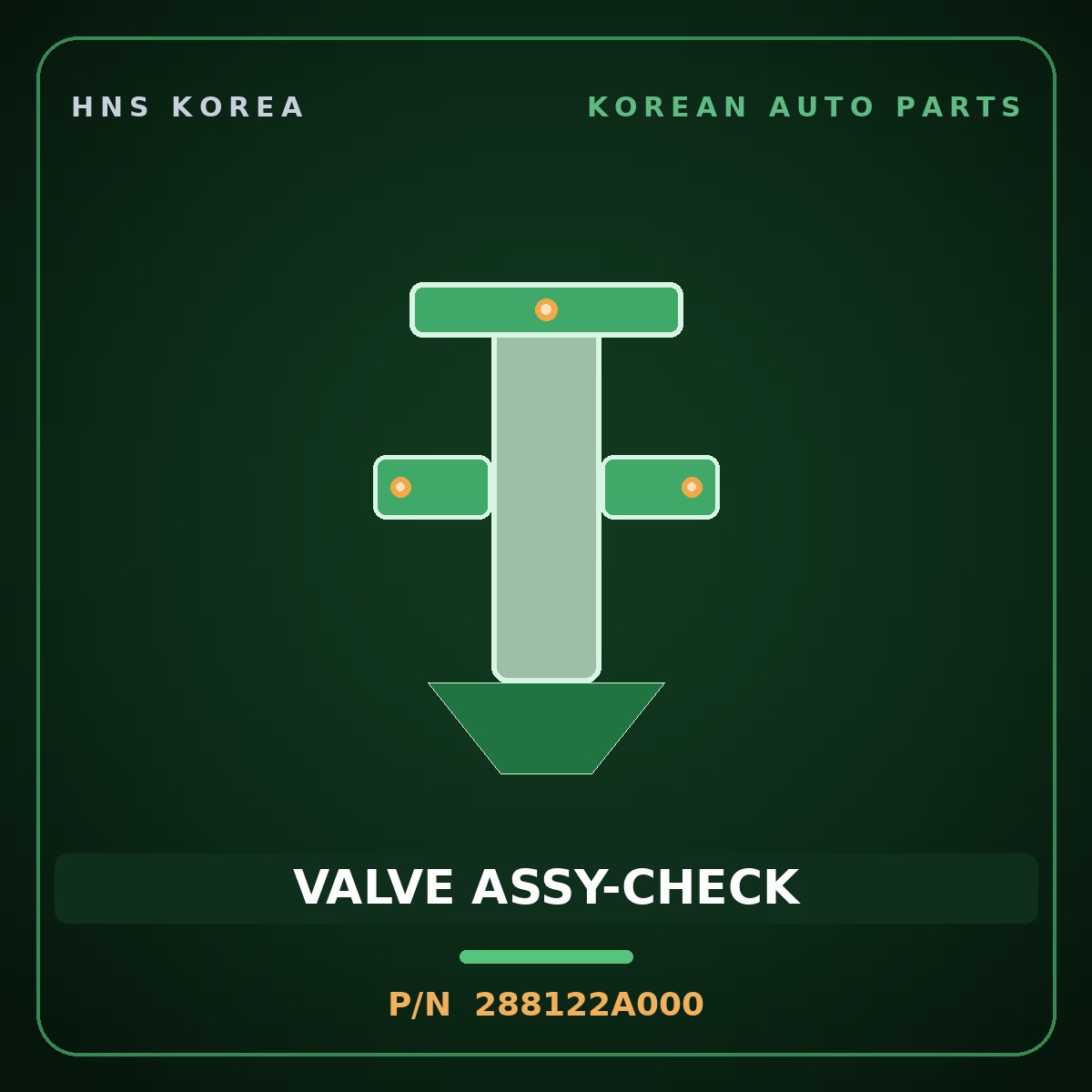 Genuine Mobis VALVE ASSY-CHECK 288122A000 for Accent 2005 HNS Parts Korea