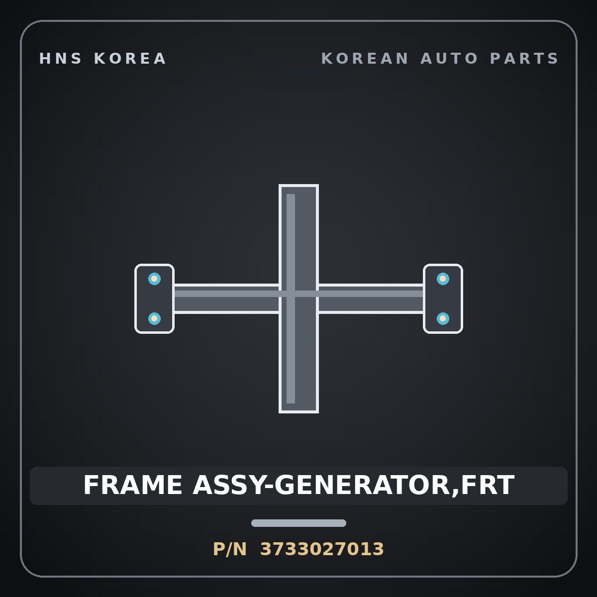 Genuine Mobis FRAME ASSY-GENERATOR,FRT 3733027013 for Santa Fe 1999 HNS Parts Korea