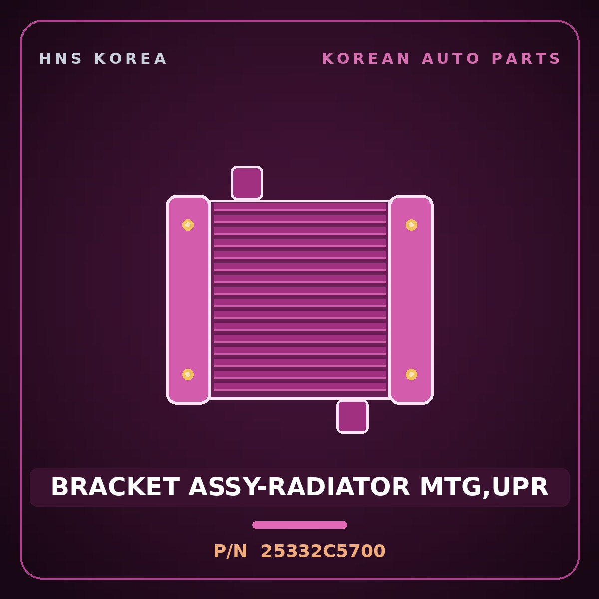 Genuine Mobis BRACKET ASSY-RADIATOR MTG,UPR 25332C5700 for Sorento 2015 HNS Parts Korea