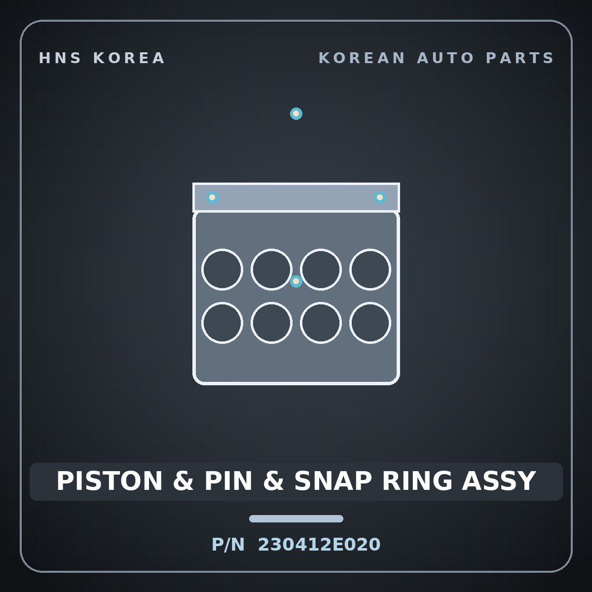 Genuine Mobis PISTON & PIN & SNAP RING ASSY 230412E020 for Carens 2010 HNS Parts Korea