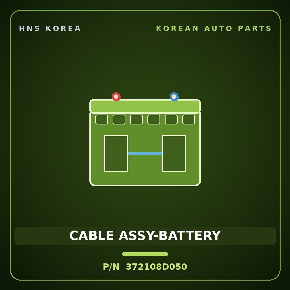 Genuine Mobis CABLE ASSY-BATTERY 372108D050 for Express 2006 HNS Parts Korea