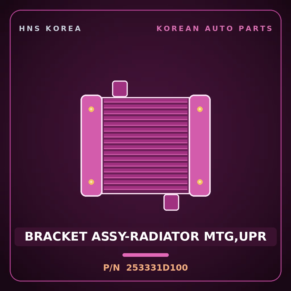 Genuine Mobis BRACKET ASSY-RADIATOR MTG,UPR 253331D100 for Carens 2006 HNS Parts Korea