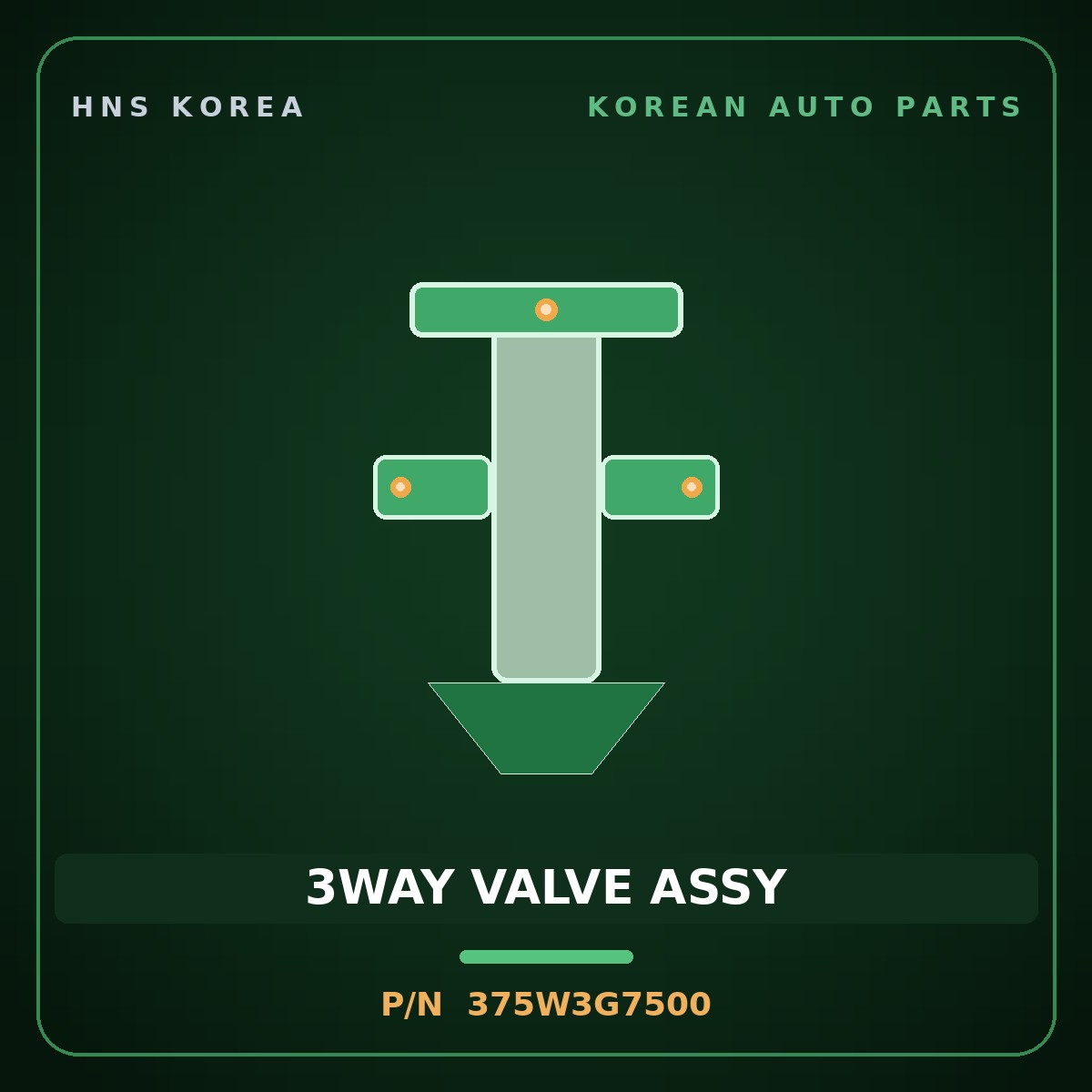 Genuine Mobis 3WAY VALVE ASSY 375W3G7500 for IONIQ 2019 HNS Parts Korea