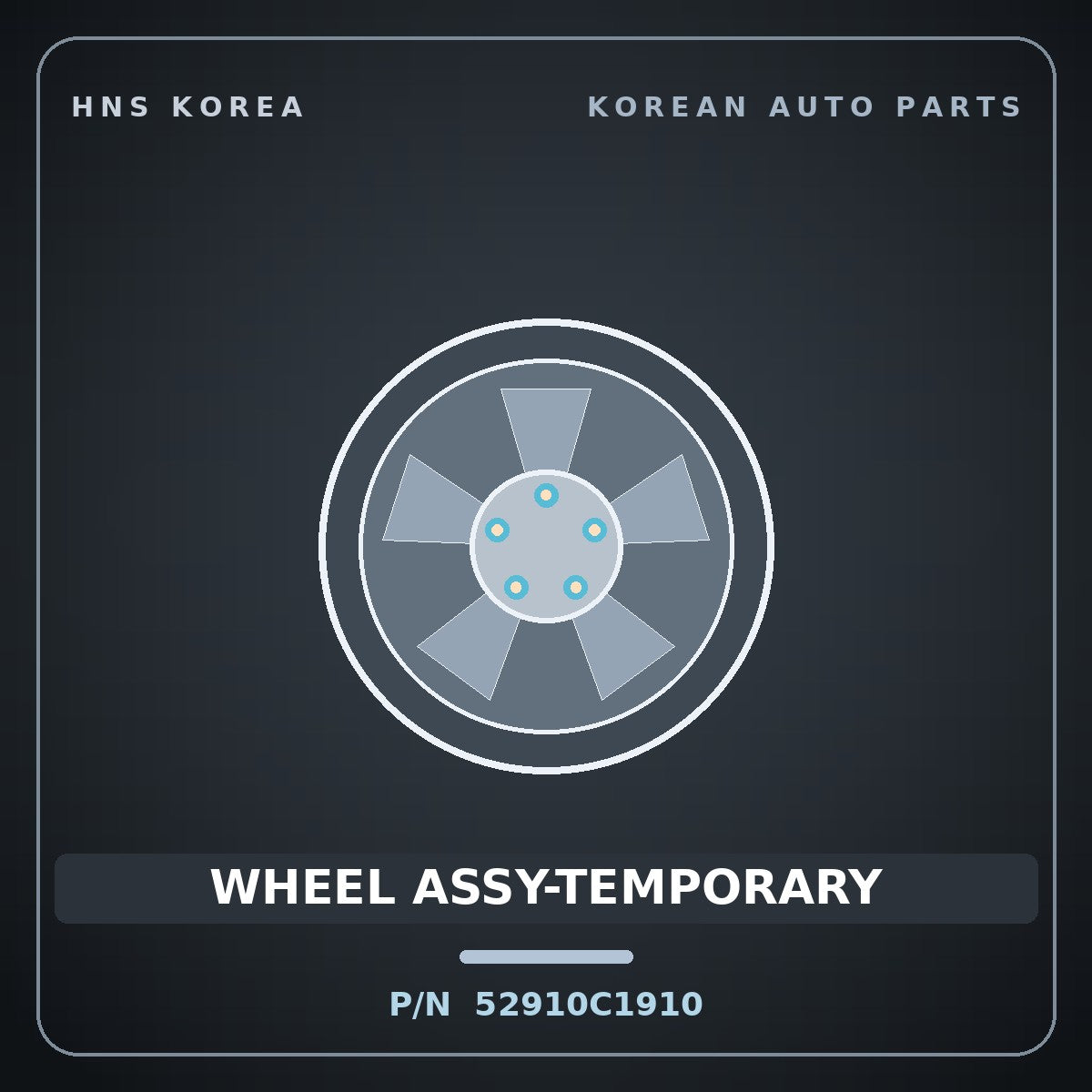Genuine Mobis WHEEL ASSY-TEMPORARY 52910C1910 for Sonata 2014 HNS Parts Korea