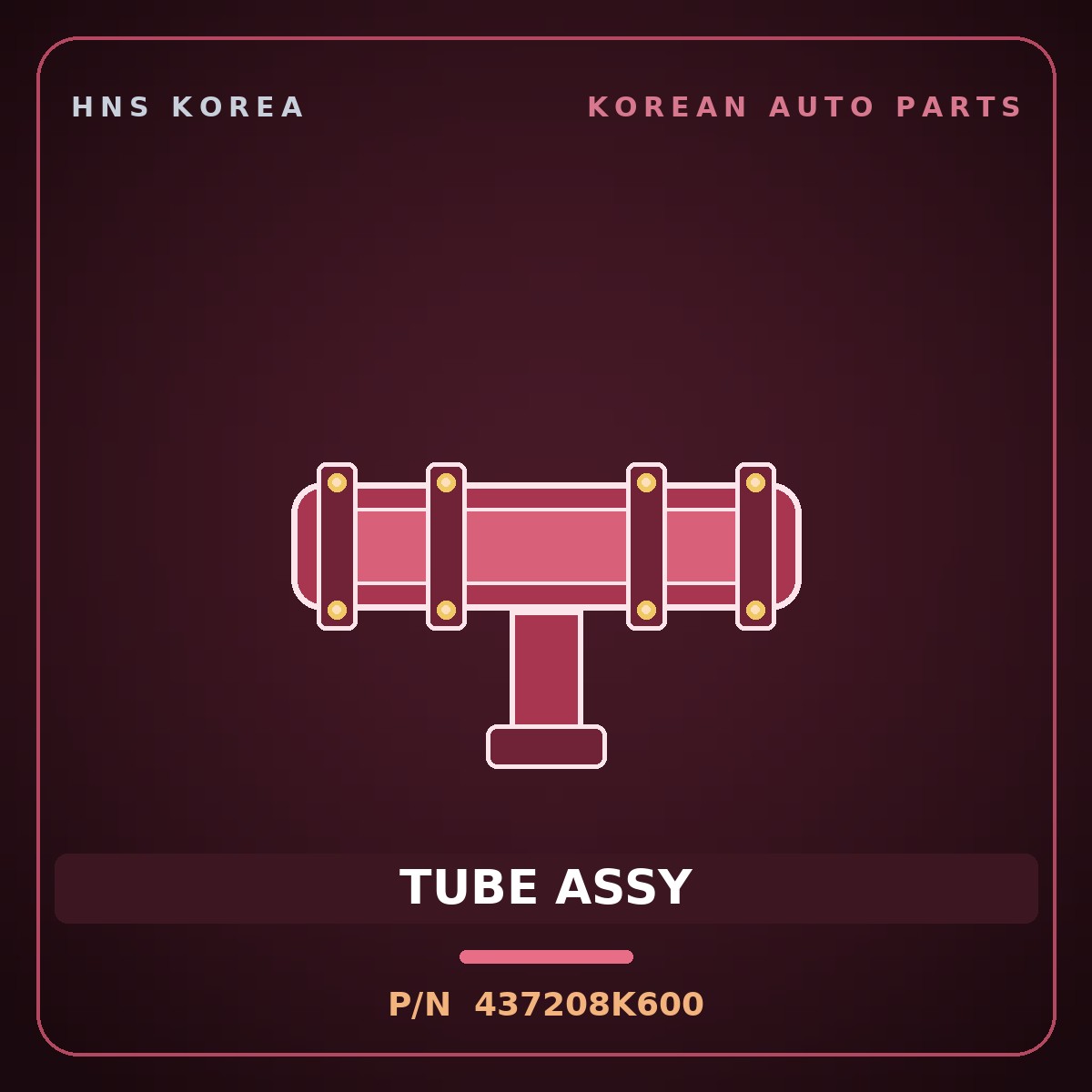 Genuine Mobis TUBE ASSY 437208K600 for Aero City 2008 HNS Parts Korea