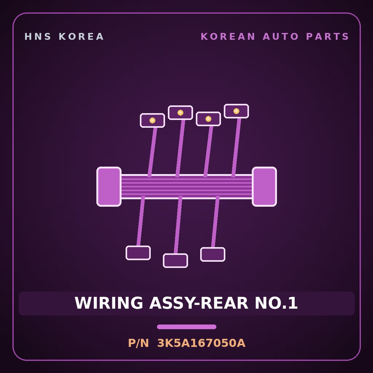 Genuine Mobis WIRING ASSY-REAR NO.1 3K5A167050A for Carnival 1998 HNS Parts Korea