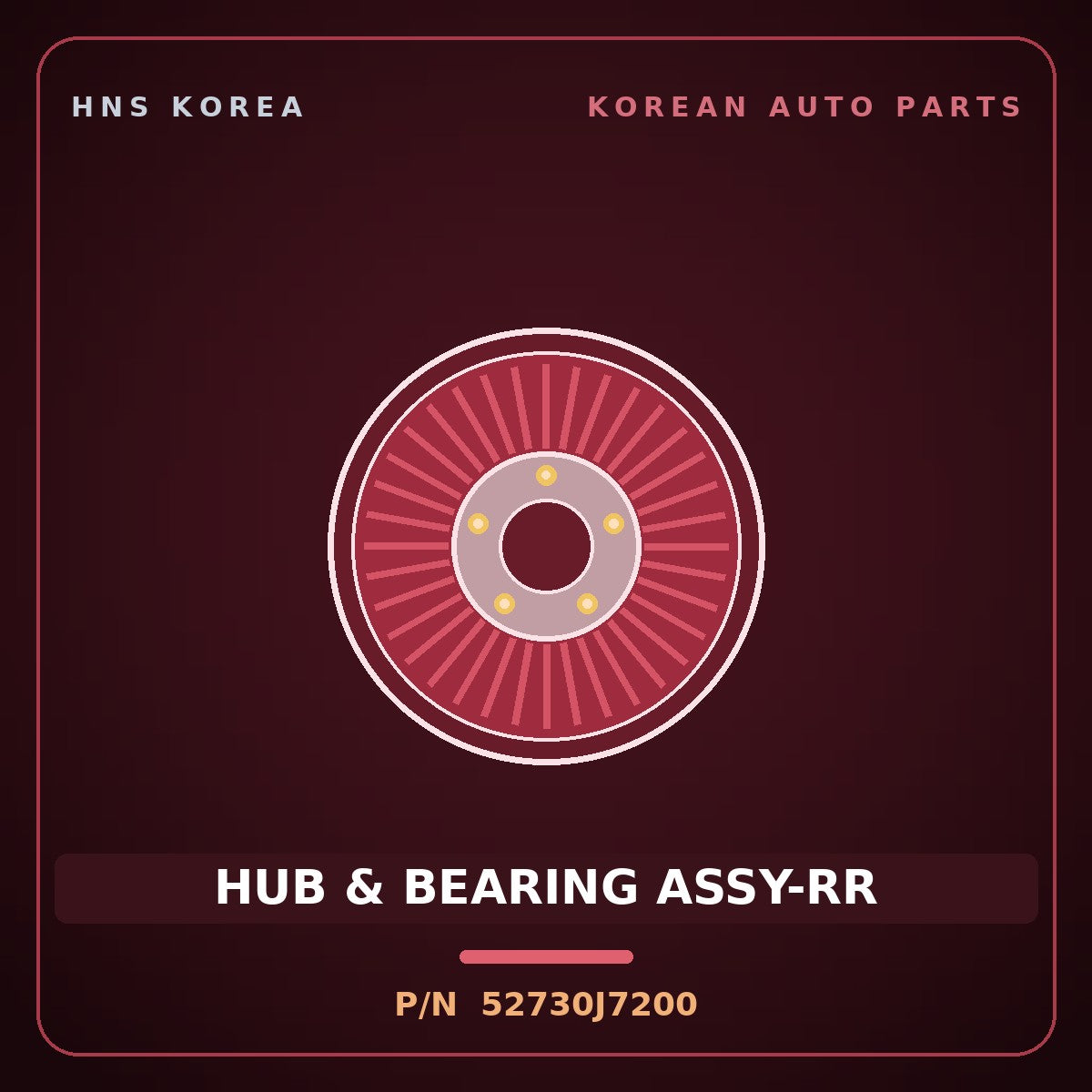 Genuine Mobis HUB & BEARING ASSY-RR 52730J7200 for Seltos 2023 HNS Parts Korea