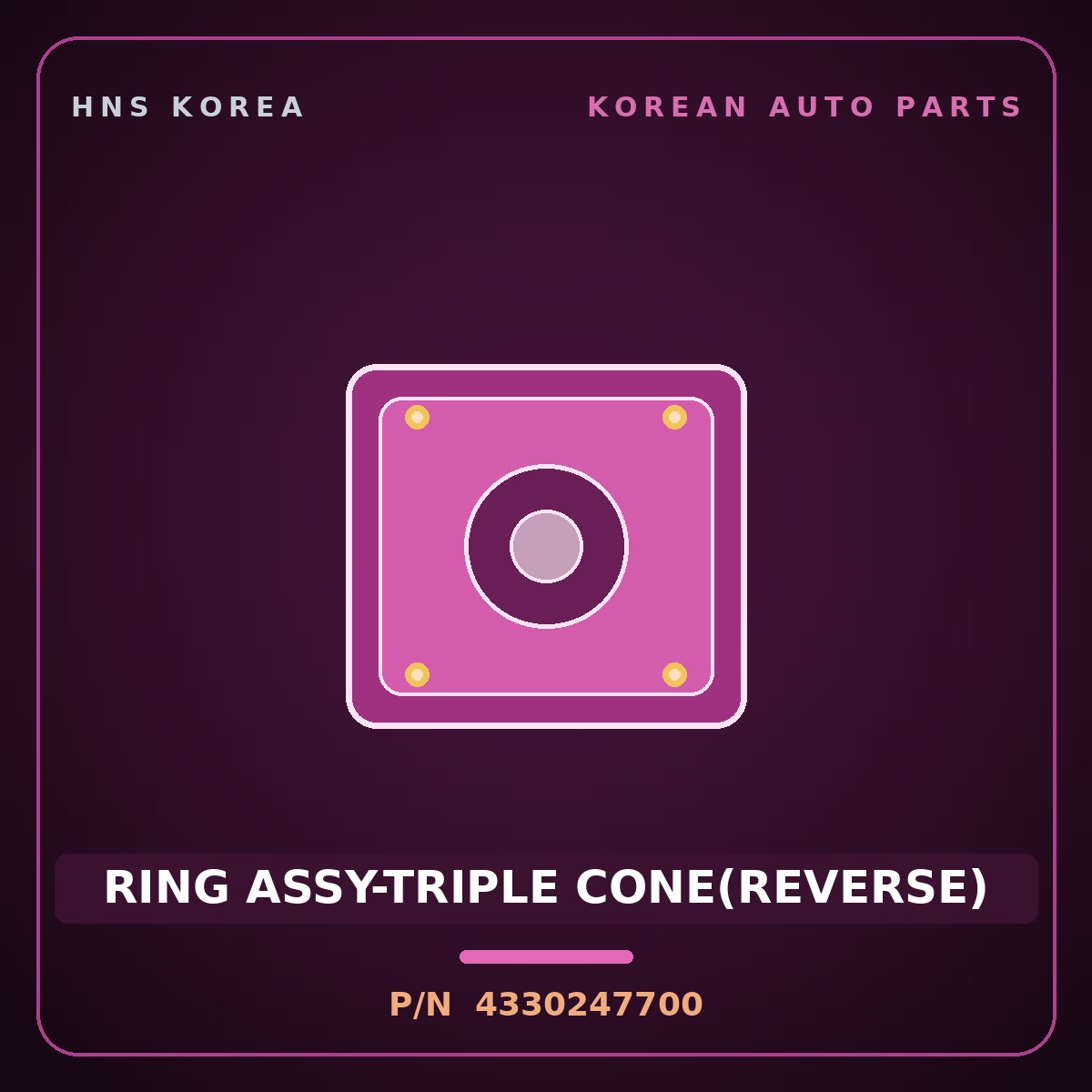 Genuine Mobis RING ASSY-TRIPLE CONE(REVERSE) 4330247700 for Bongo 2004 HNS Parts Korea
