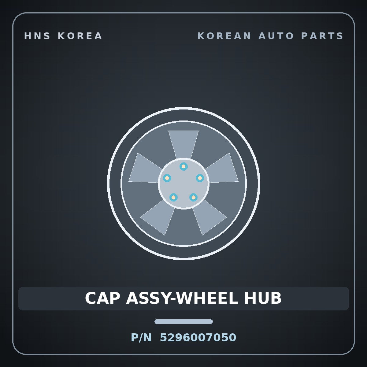 Genuine Mobis CAP ASSY-WHEEL HUB 5296007050 for Morning 2008 HNS Parts Korea